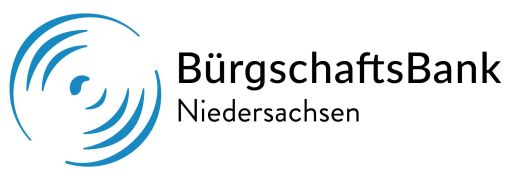 Logo: BürgschaftsBank Niedersachsen und Mittelständische Beteiligungsgesellschaft Niedersachsen mit blauem Wellenemblem.
